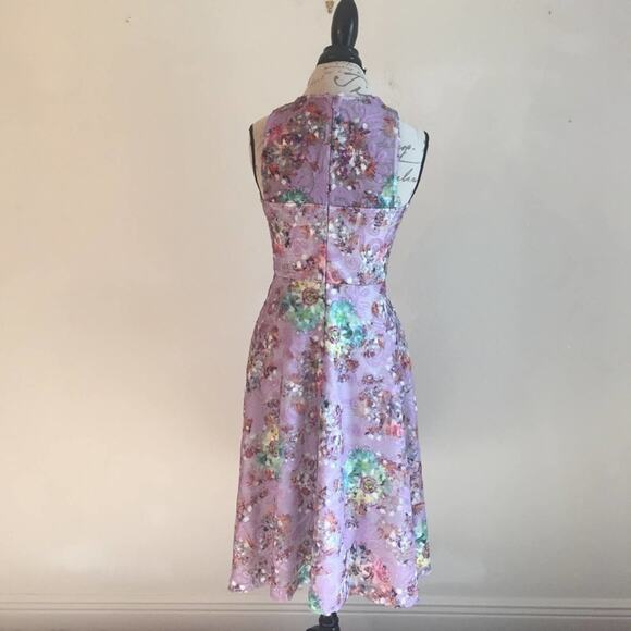 Belle Badgley Mischka 6 dress  purple metallic formal dress party orange - Picture 2 of 4